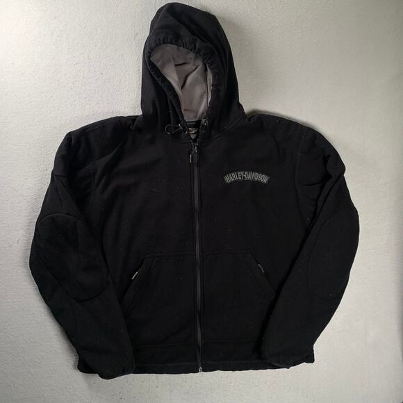 Harley Davidson Other - Harley Davidson Jacket Mens XL Fleece Hooded HD Motorcycles Eagle Logo Zip Coat